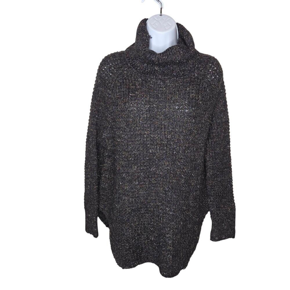 Free People Dylan Tweedy Cowl Neck Oversized Wool Blend Sweater, Size XS